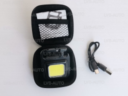 Прожектор, ліхтарик, брелок LED COB акумуляторний, USB, три режими та турбо режим, в боксі