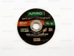 Диск зачистний по металу 125х6,0х22,22мм (1шт) Apro (829015)
