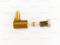Перехідник з'єднувач кутовий GOMET M10x1/M10x1 в зборі, латунь