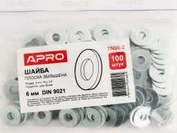 Шайба увеличенная 6 мм DIN 9021 цинк белый (пач. 100 шт.) APRO 7N06-2