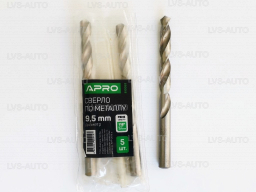 Свердло по металу P6M5 9,5мм Apro (810052) 5шт.